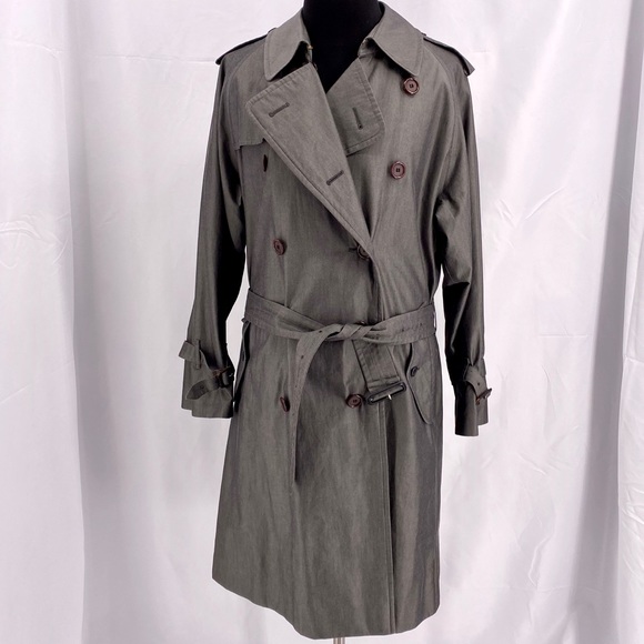 Burberry Double Breasted Grey Trench Coat 44Reg - Picture 4 of 8